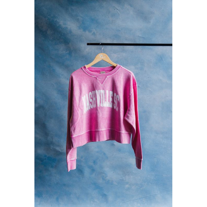 Women's NSC Pink Corded Crewneck