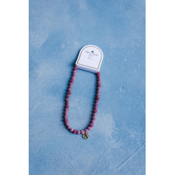 Women's Pink Beaded Rhinestone Necklace