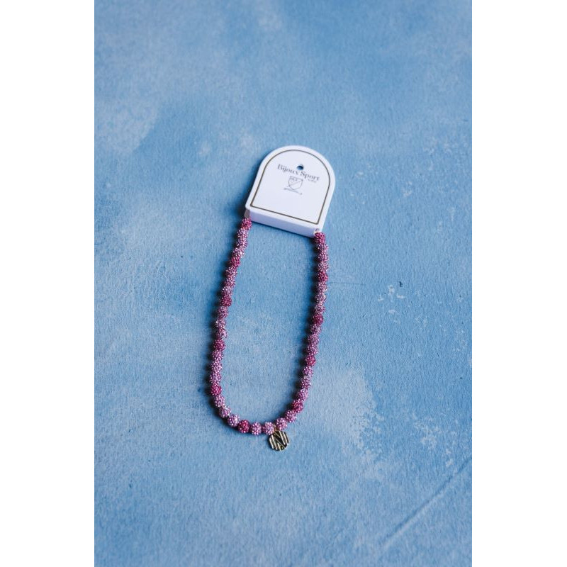 Women's Pink Beaded Rhinestone Necklace