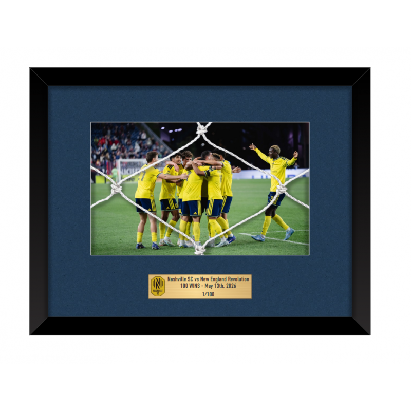 Nashville SC 100 Wins Limited Edition Plaque with Game Used Net